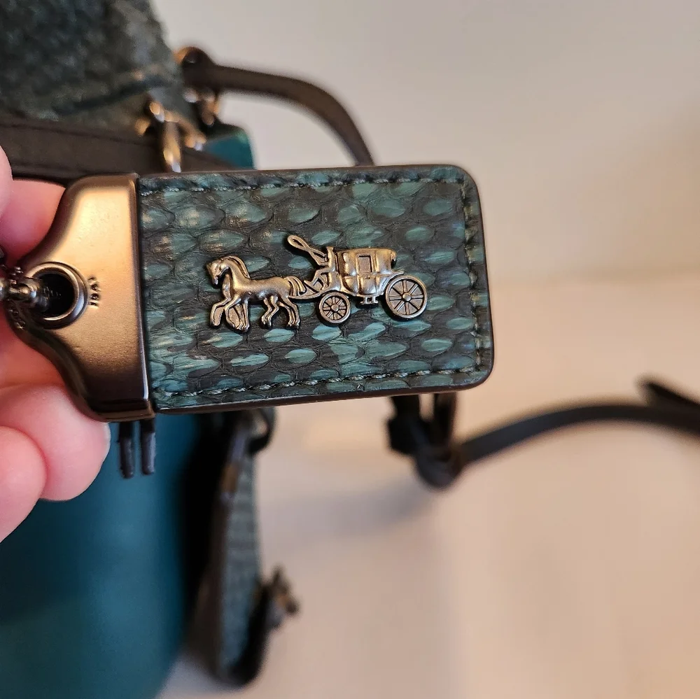 Coach Roxie with Snakeskin Quilting, Teal